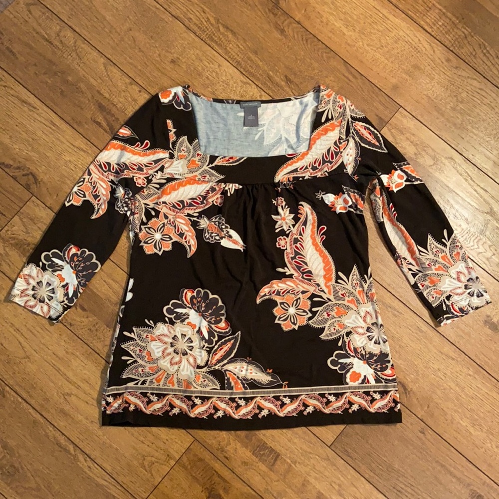 Brown and Orange A Line Top Shirt